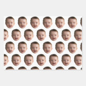 Feuille De Papier Cadeau Custom Baby Face, Funny custom photo (Devant)