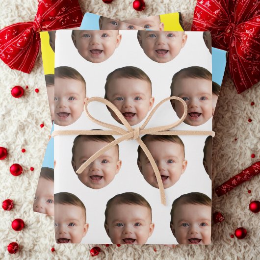 Feuille De Papier Cadeau Custom Baby Face, Funny custom photo