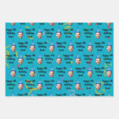 Feuille De Papier Cadeau Custom Birthday Wrapping Paper, Blue (Devant 3)