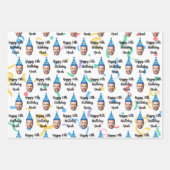 Feuille De Papier Cadeau Custom Face 20th 30th 40th 50th 60th 70th Birthday (Devant 3)