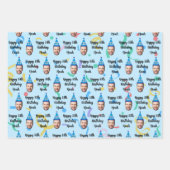 Feuille De Papier Cadeau Custom Face 20th 30th 40th 50th 60th 70th Birthday (Devant)