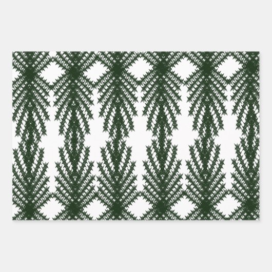 Feuille De Papier Cadeau Custom Forest Green Pine Tree Abstract Pattern (Devant)