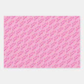 Feuille De Papier Cadeau Custom Fun Joyeux Anniversaire Motif rose bleu ver (Devant)