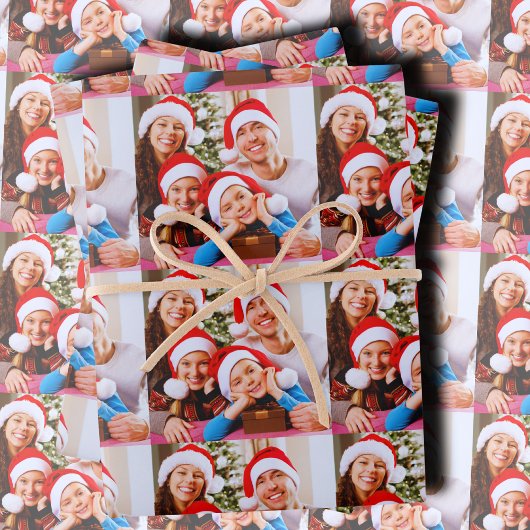 Feuille De Papier Cadeau Custom Holiday Photo Collage