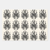 Feuille De Papier Cadeau Custom Kraken Octopus Squid Name Personalized (Devant 3)