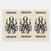 Feuille De Papier Cadeau Custom Kraken Octopus Squid Name Personalized (Devant)