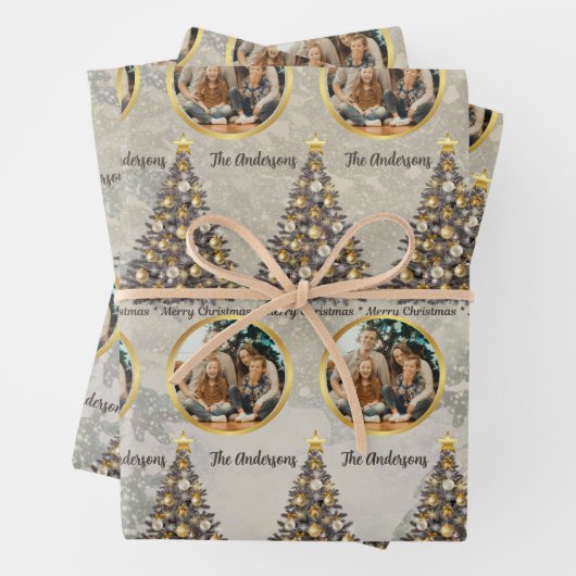 Feuille De Papier Cadeau Custom Photo Christmas Wrapping Paper (En situation)