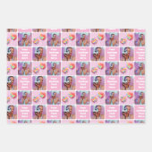Feuille De Papier Cadeau Custom Photo Collage Modern Retro 3 Set (Devant)