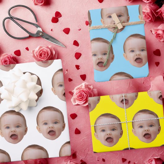 Feuille De Papier Cadeau Custom Photo, Custom Photo Face