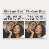 Feuille De Papier Cadeau Custom Valentine Newspaper Flower Bouquet Gift  (Devant 2)