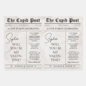 Feuille De Papier Cadeau Custom Valentine Newspaper Flower Bouquet Gift  (Devant 3)