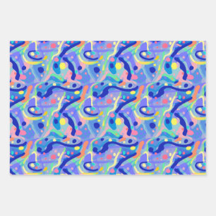 Feuille De Papier Cadeau Cute Abstrait Pastel Neon Motif répétitif