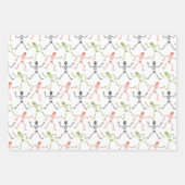 Feuille De Papier Cadeau Cute amusant Skull Skeleton Halloween (Devant)