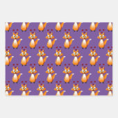 Feuille De Papier Cadeau Cute animal caricature Fox (Devant 3)