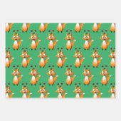 Feuille De Papier Cadeau Cute animal caricature Fox (Devant 2)