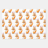 Feuille De Papier Cadeau Cute animal caricature Fox (Devant)