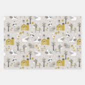 Feuille De Papier Cadeau Cute Animaux De Ferme Modernes (Devant 2)