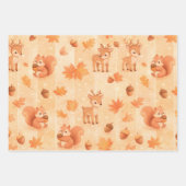 Feuille De Papier Cadeau Cute Autumn Woodland Animals Seamless Pattern (Devant 3)