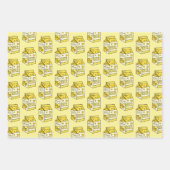 Feuille De Papier Cadeau Cute banane Lait Jaune (Devant 2)