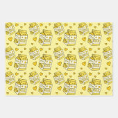 Feuille De Papier Cadeau Cute banane Lait Jaune (Devant)