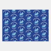 Feuille De Papier Cadeau Cute Blue Rocking Horse Boy 1er Anniversaire (Devant 2)