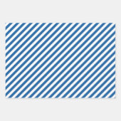 Feuille De Papier Cadeau Cute blue white stripe pattern tiled (Devant 2)