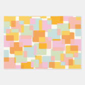 Feuille De Papier Cadeau Cute Boho Retro Pastel Forme géométrique Art (Devant)