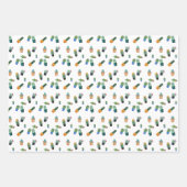 Feuille De Papier Cadeau Cute Cactus Motif de fleurs vertes (Devant)