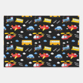 Feuille De Papier Cadeau Cute Cartoon Vehicles Pattern (Devant 3)
