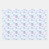Feuille De Papier Cadeau Cute Chic Flocon de neige Aquarelle Noël (Devant 2)
