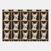 Feuille De Papier Cadeau Cute Chihuahua Chien noir Tan Motif Design (Devant 3)
