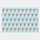 Feuille De Papier Cadeau Cute Chihuahua en Casquette d'anniversaire (Devant 3)