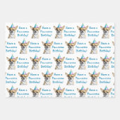 Feuille De Papier Cadeau Cute Chihuahua en Casquette d'anniversaire (Devant)