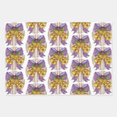 Feuille De Papier Cadeau Cute Christmas Jingle Bells with Ribbon and Bow (Devant)