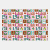 Feuille De Papier Cadeau Cute Christmas Patchwork Pattern (Devant 3)