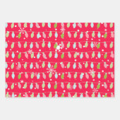 Feuille De Papier Cadeau Cute Christmas Red Doodle (Devant 3)