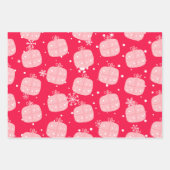 Feuille De Papier Cadeau Cute Christmas Red Doodle (Devant)