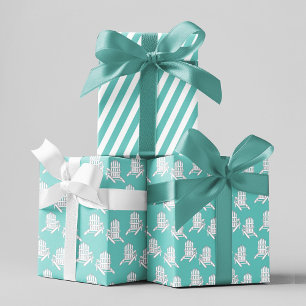 Feuille De Papier Cadeau Cute Coastal Turquoise Adirondack Chaise Motif