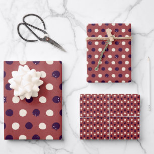 Feuille De Papier Cadeau Cute Confortable Polka Dot Joué Moderne
