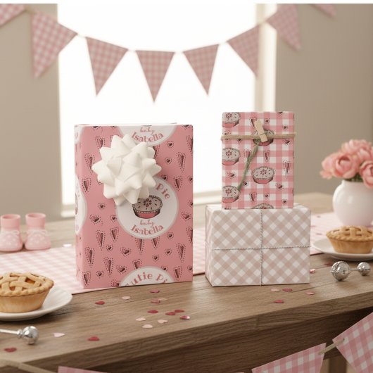 Feuille De Papier Cadeau Cute Cutie Pie Baby Girl