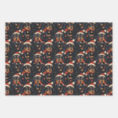 Feuille De Papier Cadeau Cute Dachshund Motif de Noël (Devant 3)