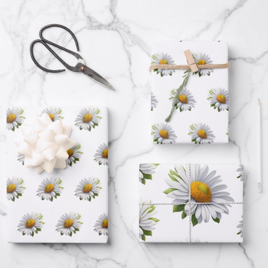 Feuille De Papier Cadeau Cute Daisy — Puissance des fleurs (Recto)