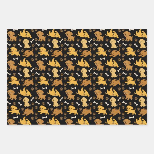 Feuille De Papier Cadeau Cute Dog Pattern (Devant 3)