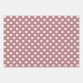 Feuille De Papier Cadeau Cute Dusty Rose Hearts Motif (Devant 2)