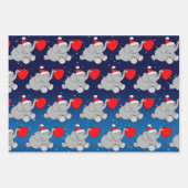 Feuille De Papier Cadeau Cute Elephant Père Noël (Devant 3)