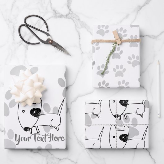 Feuille De Papier Cadeau Cute English Bull Terrier (Recto)