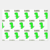 Feuille De Papier Cadeau Cute et en colère T-Rex Dino RAWR (Devant 3)
