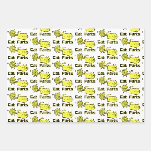 Feuille De Papier Cadeau Cute Farts de chat (Devant)