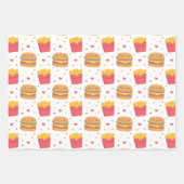 Feuille De Papier Cadeau Cute frites et Motif de hamburger (Devant)