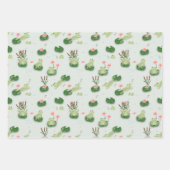 Feuille De Papier Cadeau Cute Frogs in Lily Pond (Devant 3)